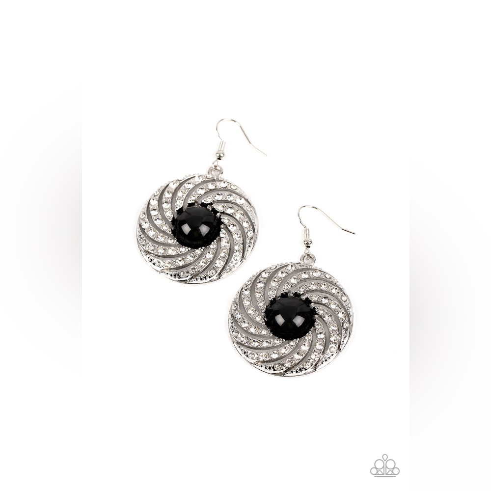 Vintage Vortex - Black Earrings